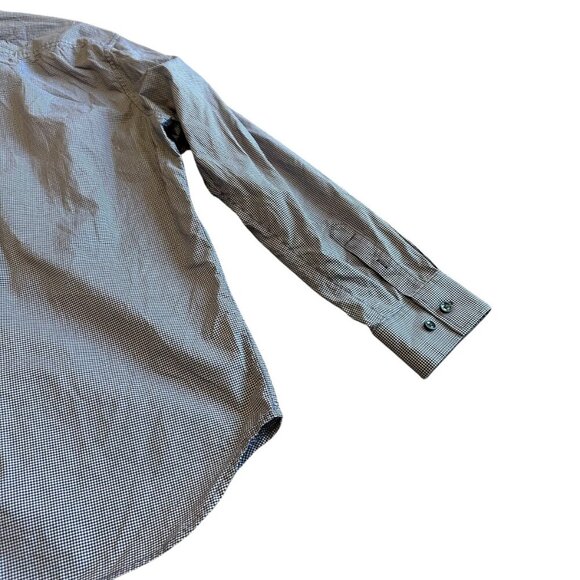 Theory Purple Check Button-Down Dress Shirt Classic 100% Cotton Size Large Men's - Picture 7 of 10